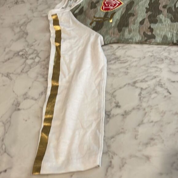 Nwot butter Super Soft Gold, Cream & Camo 3/4 Sleeve tunic top. Size 12/L - Picture 5 of 8